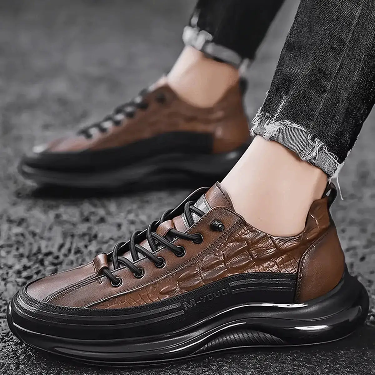 Drako® Herren-Croc-Skin-Sneaker