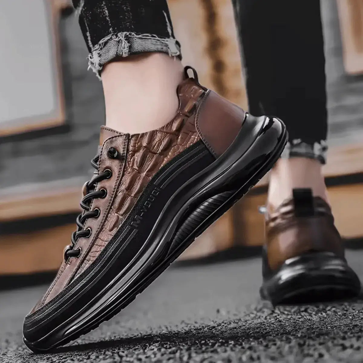 Drako® Herren-Croc-Skin-Sneaker