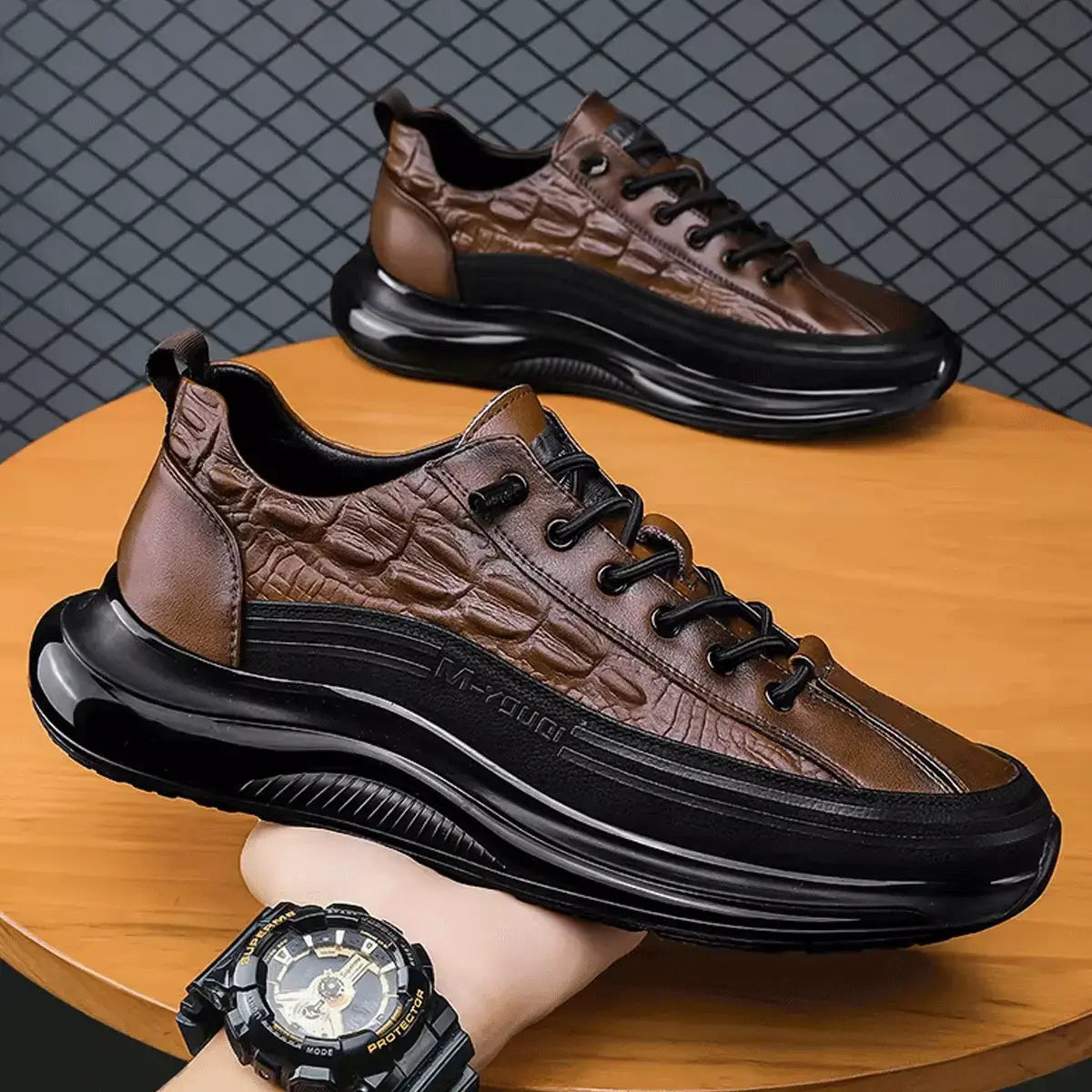 Drako® Herren-Croc-Skin-Sneaker
